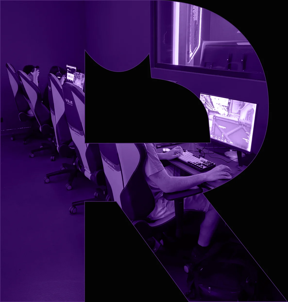 Stylized Rockors gaming café partnership graphic